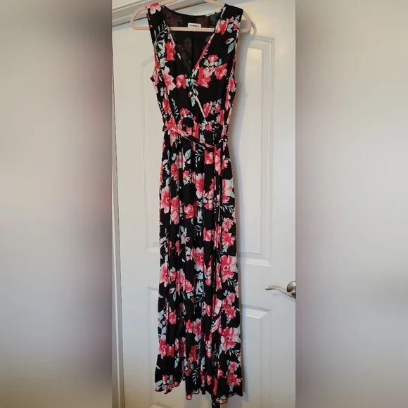 brown aline mini dress Soft Floral Print Red Swing Dress with Short Sleeves and Round Neck –  Anna-Kaci